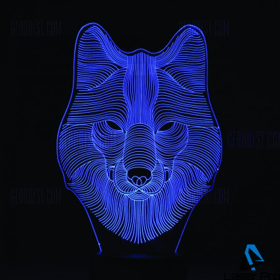 3D lamp Wolf