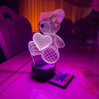3D lamp Bear with a heart