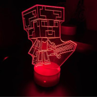 3D lamp Minecraft Steve in diamond