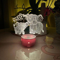 3D lamp Elephants