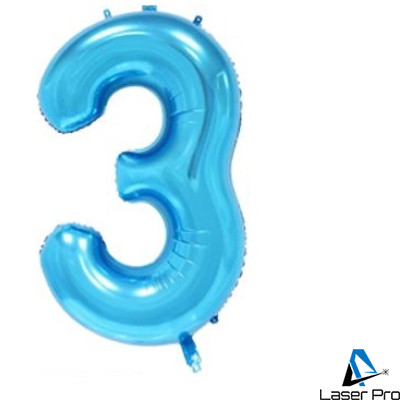 Balloon Number "3"  (100cm) - Light Blue
