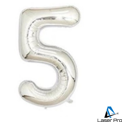 Balloon Number "5"  (100cm) - Silver