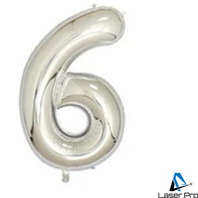 Balloon Number "6"  (100cm) - Silver