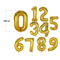 Balloon Number "0"  (100cm) - Gold