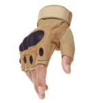 Tactical Hard Knuckle Half finger gloves (size M) - yellow colour