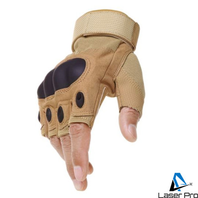 Tactical Hard Knuckle Half finger gloves (size XL) - yellow colour