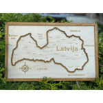 Wooden map of Latvia