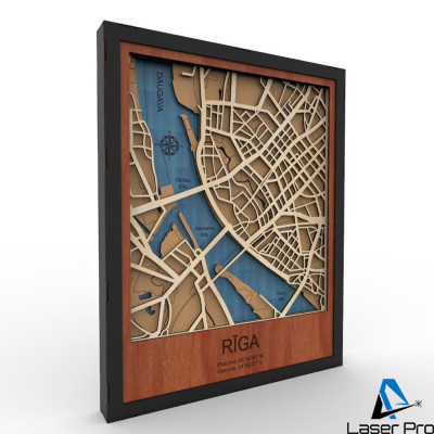 Wooden map of Riga