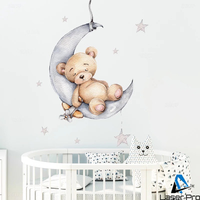 Sleepy Teddy Bear - sticker for child room